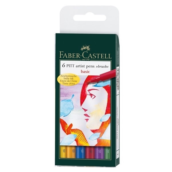 htconline.in| Faber Castell Pitt Artist Pen Basic - Wallet of 6 (B)