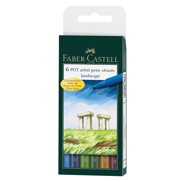 Picture of Faber Castell Pitt Artist Pen Landscape - Wallet of 6 (B)