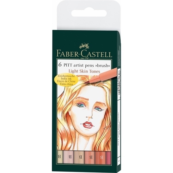 Picture of Faber Castell Pitt Artist Pen Skin Tones - Wallet of 6 (B)