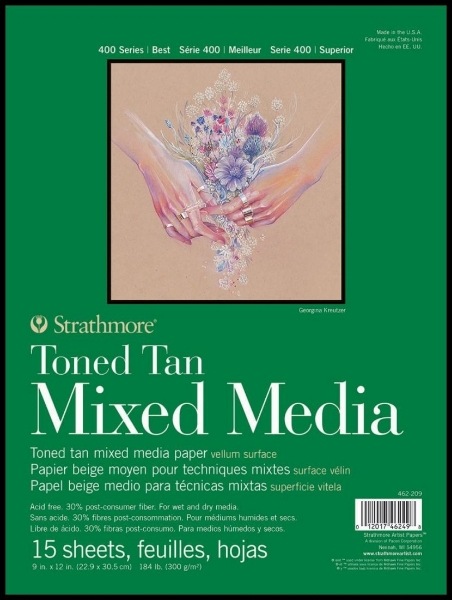 Picture of Strathmore 400 Series Toned Tan Mixed Media Pad - Tape Bound - 300gsm 9x12" (15 Sheets)