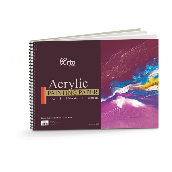 Picture of Campap Arto Acrylic Painting Paper A3 12 Sheets 360gsm (Spiral)
