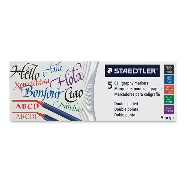 Staedtler Calligraphy Markers Set of 5 (Twin Tip)