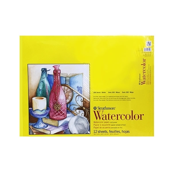 Picture of Strathmore 300 Series Cold Pressed Watercolor Pad - 300gsm 18"x24" (12 Sheets)