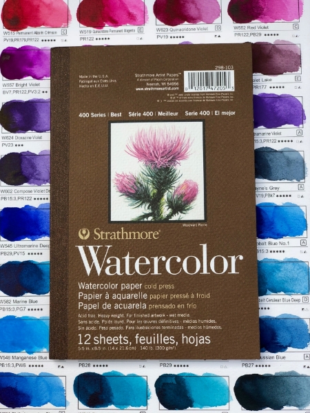 Picture of Strathmore 400 Series Watercolor Pad - Tape Bound - Cold Pressed - 300gsm 5.5"x8.5" (12 Sheets)