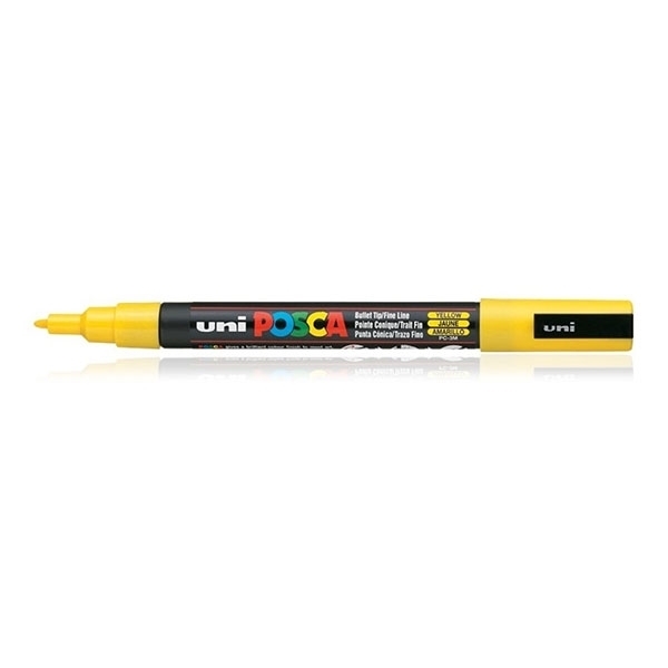 Uni POSCA PC-1M Acrylic Paint Marker Extra Fine 0.7mm Straw Yellow