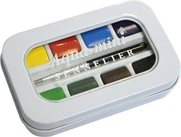 Picture of Sennelier Aqua Mini Watercolor Cake - 8 Metal Box