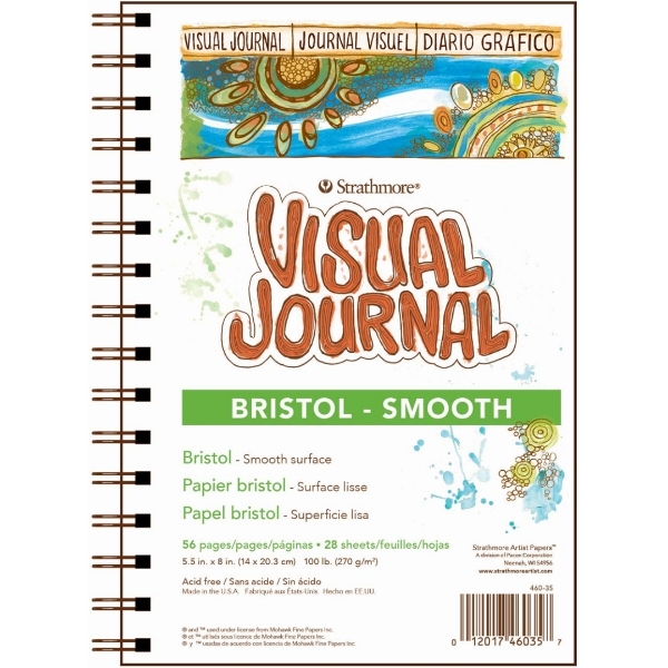 Picture of Strathmore 300 Series Bristol Visual Journal - Smooth (Spiral Bound) 5.5x8" 270gsm (28 Sheets)