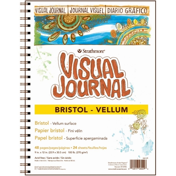 Picture of Strathmore 300 Series Bristol Visual Journal - Vellum (Spiral Bound) 270gsm 9"x12" (24 Sheets)