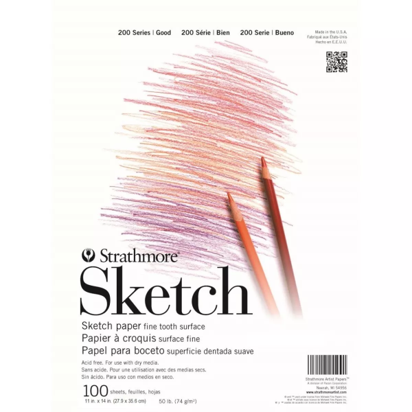 Picture of Strathmore 200 Series Skill Sketch Pad - Tape Bound - 74gsm 11"x14"(100 Sheets)