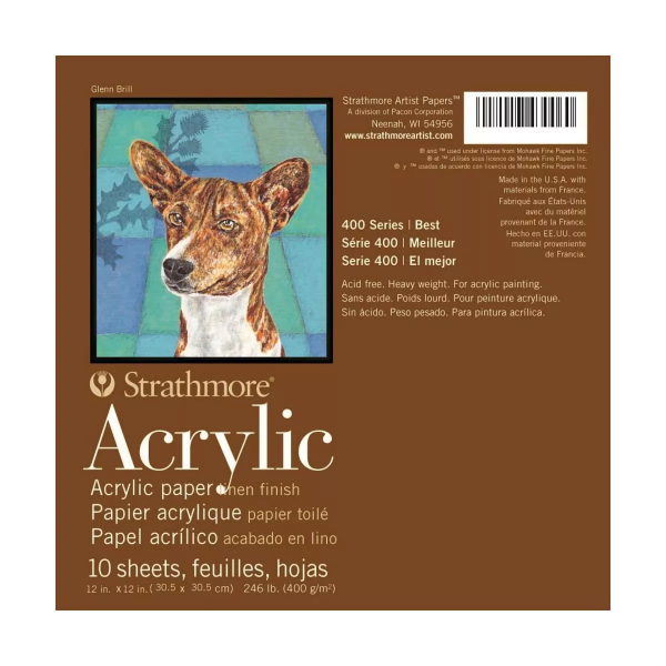 Picture of Strathmore 400 Series Acrylic Pad - Glue Bound - 400gsm 12x12" (10 Sheets)