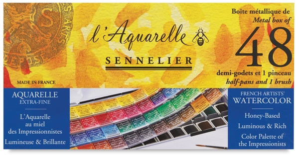 Sennelier L'Aquarelle French Artists' Watercolor Travel Set of 14