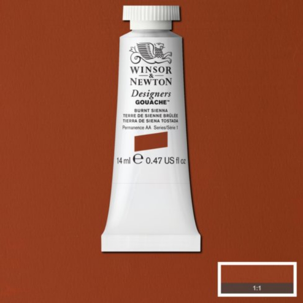 Picture of Winsor & Newton Designers Gouache 14ml - SR1 - Burnt Sienna (074)