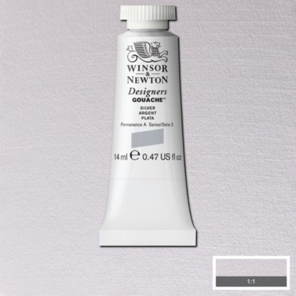 Picture of Winsor & Newton Designers Gouache 14ml - SR3 - Silver (617)