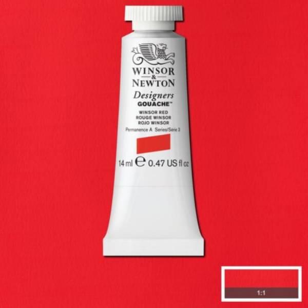 Picture of Winsor & Newton Designers Gouache 14ml - SR3 - Winsor Red (726)