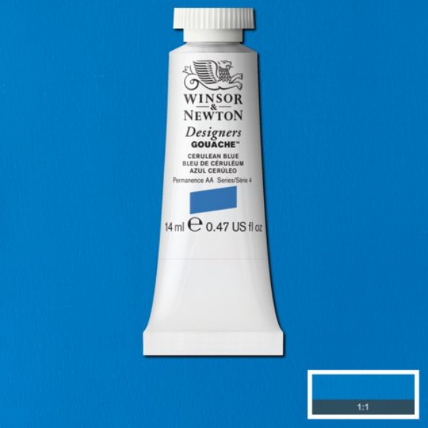 Picture of Winsor & Newton Designers Gouache 14ml - SR4 - Cerulean Blue (137)