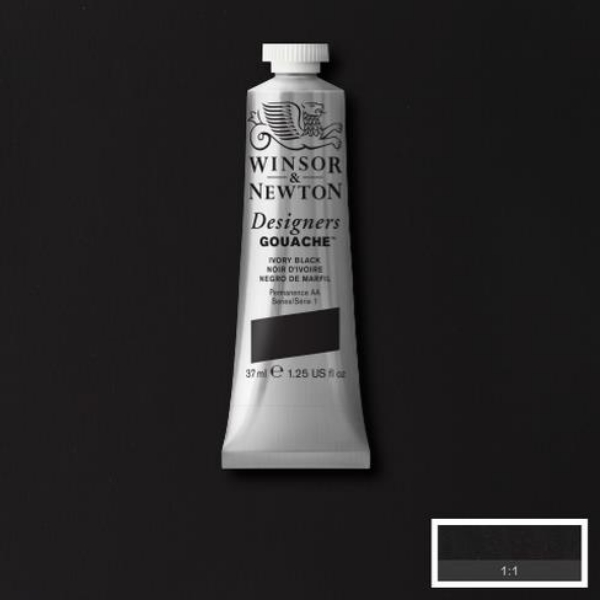 Picture of Winsor & Newton Designers Gouache 14ml - SR1 - Ivory Black (331)