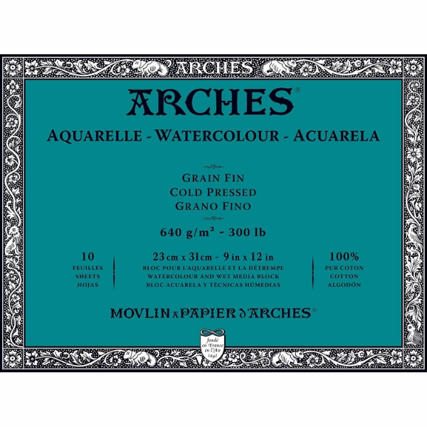 Picture of Arches Watercolor Paper Block Cold Pressed - 640gsm (23x31cm)