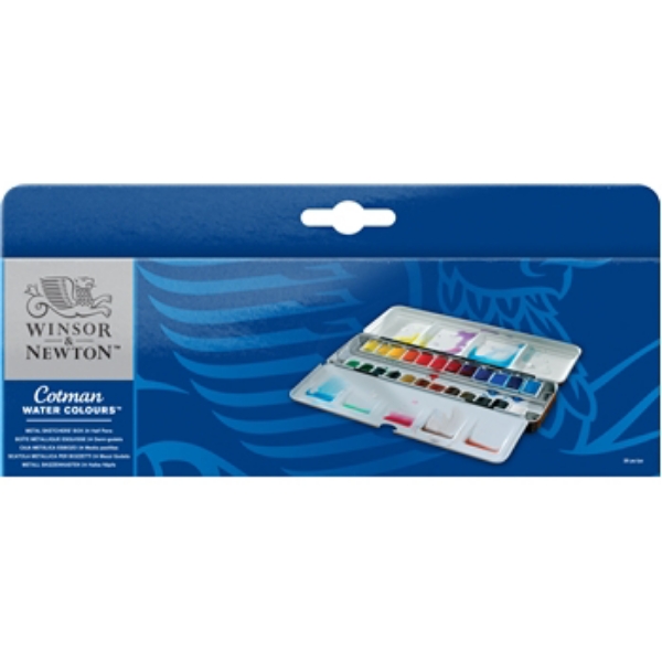 Picture of Winsor & Newton Cotman Watercolour Metal Sketch Box Set of 24