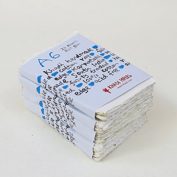 Picture of Khadi Paper 320gsm A6 Smooth Pack of 20 A62W S