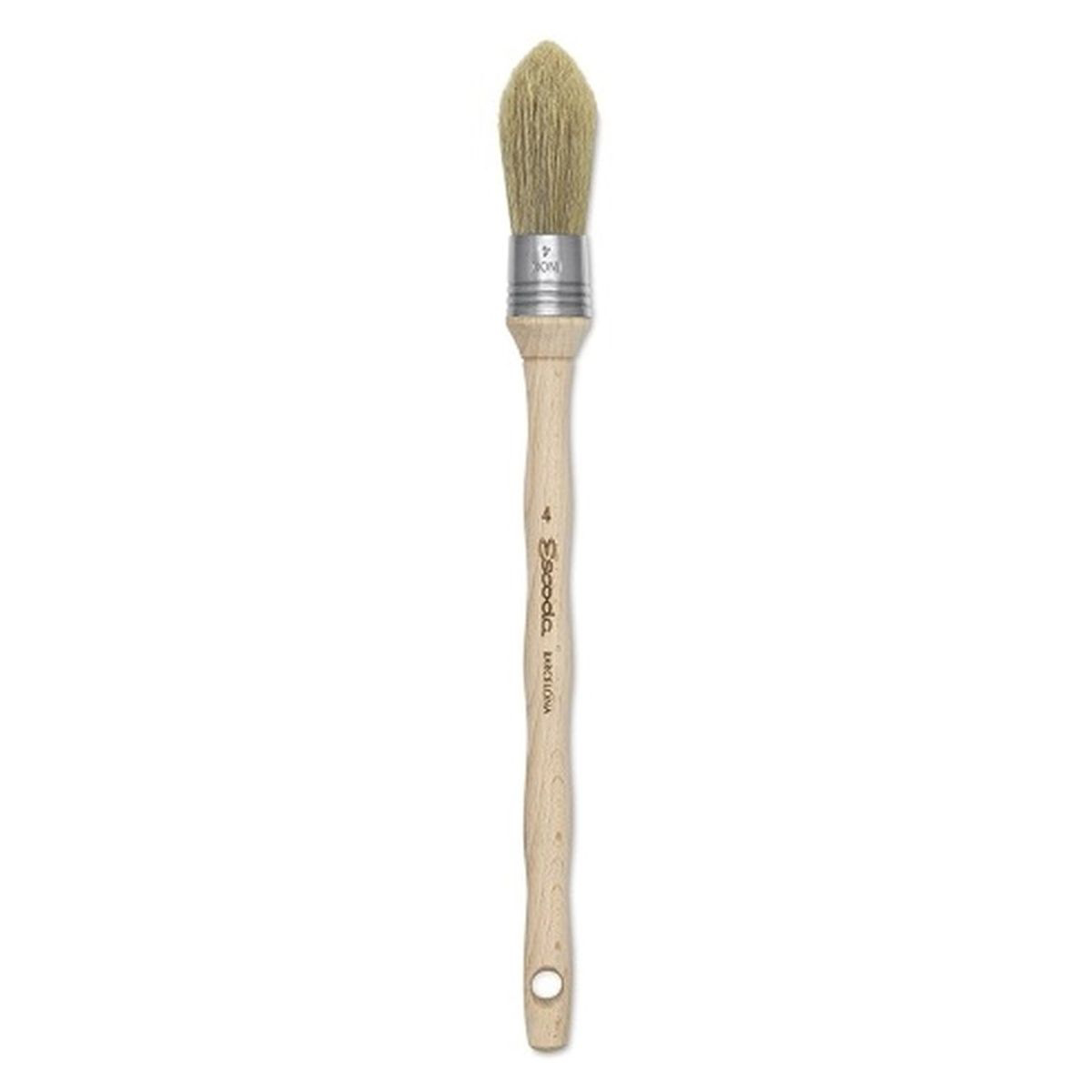 Escoda SR7600 Natural OLIVE PAINT BRUSH No4 (Round Oval)