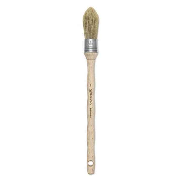 Picture of Escoda SR-7600 Natural OLIVE PAINT BRUSH No:4 (Round Oval)