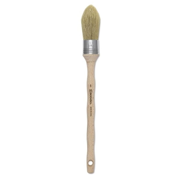 Picture of Escoda SR-7600 Natural OLIVE PAINT BRUSH No:6 (Round Oval)