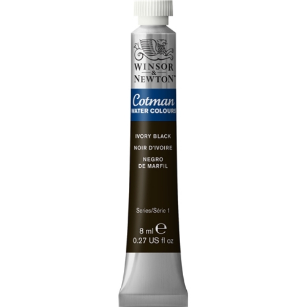 Picture of Winsor & Newton Cotman Watercolour - Ivory Black (8ml)