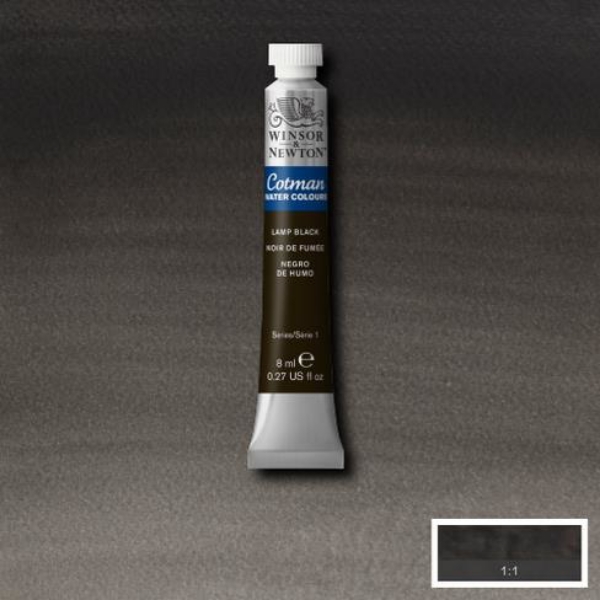 Picture of Winsor & Newton Cotman Watercolour - Lamp Black (8ml)