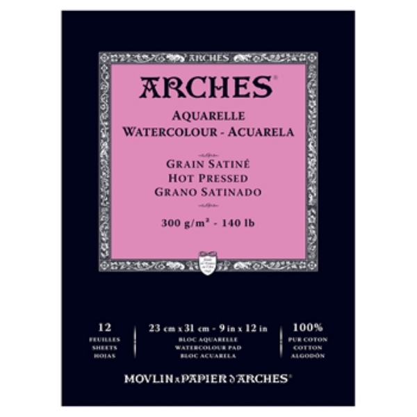 Picture of Arches Watercolor Paper Pad Hot Pressed - A4 300gsm (21x29.7cm)