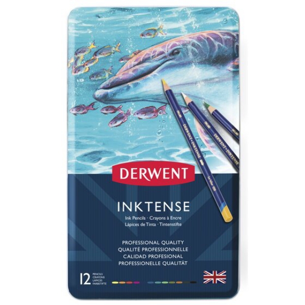 Picture of Derwent Inktense Pencils - Set of 12 (Tin Pack)