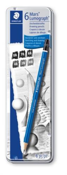 Picture of Staedtler Mars Lumograph Pencils - Set of 6 (Assorted Degrees)