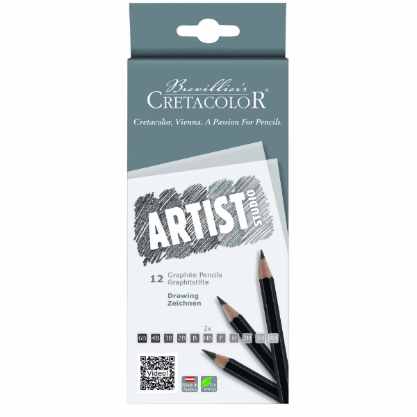 Picture of Cretacolor Artists Studio Graphite Pencil - Set of 12
