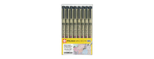 Picture of Sakura Pigma Micron Pen 005 - Set of 8 (Assorted Colours)