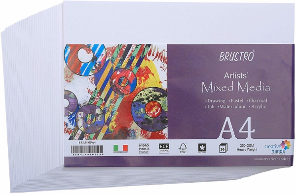 Picture of Brustro Mixed Media Paper A4 250gsm Pack Of 36