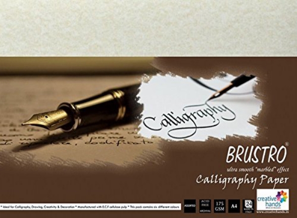 Picture of Brustro Calligraphy Paper 175gsm A4 (Assorted Pack of 24)