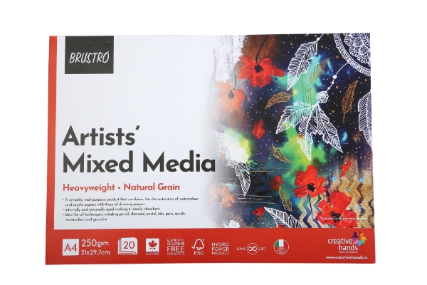 Picture of Brustro Artists Mixed Media Paper A4 250gsm 18Sheets