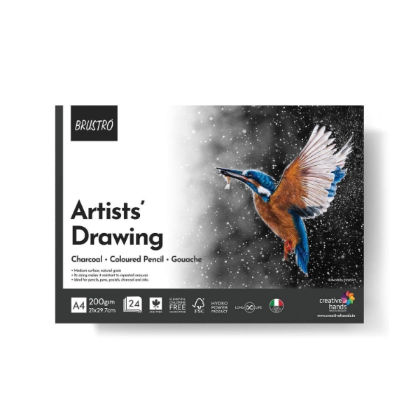 Picture of Brustro Artists Drawing Pad 200gsm A4 ( 24 Sheets) 21X29.7cm