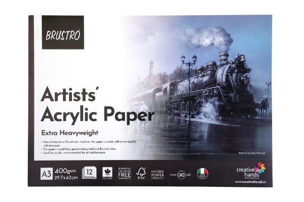 Picture of Brustro Artists Acrylic Paper Pad 400gsm A3 (12 Sheets)