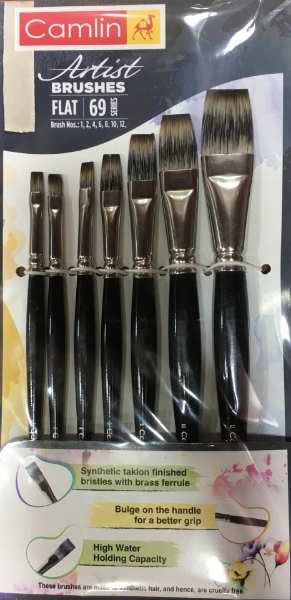 Picture of Camlin Artist Flat Brushes - Set of 7 (SR 69)
