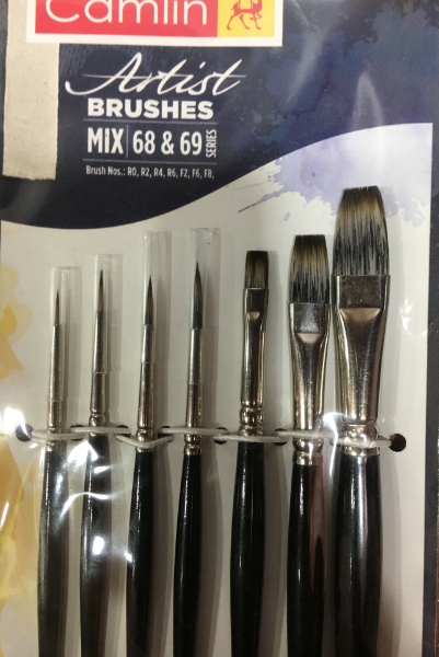 Picture of Camlin Artist Mixed Brushes - Set of 7 (SR 68 & 69)