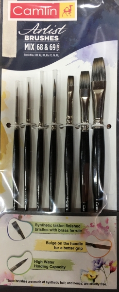 Picture of Camlin Artist Mixed Brushes - Set of 7 (SR 68 & 69)