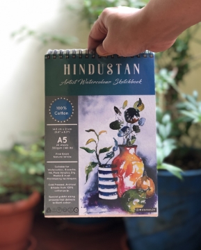 Picture of Hindustan Artist Watercolour Sketchbook Cold Pressed 300Gsm-A5 (20 Sheets) Spiral Bound