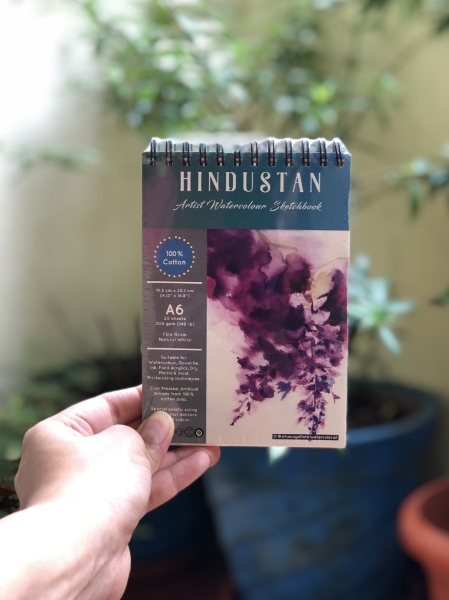 Picture of Hindustan Artist Watercolour Sketchbook Cold Pressed 300Gsm-A6 (20 Sheets) Spiral Bound