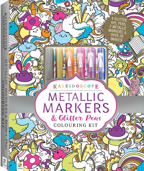 Picture of Hinkler Kaleidoscope Metallic Markers & Glitter Pens Colouring Kit