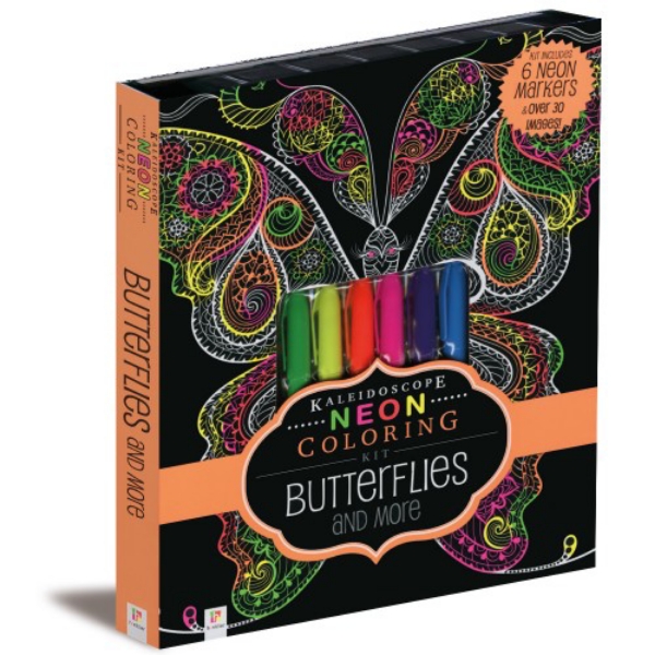 Picture of Kaleidoscope Neon Coloring Kit Butterflies and more