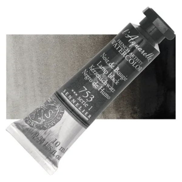 Picture of Sennelier l'Aquarelle Watercolor Series-1 10ml Lamp Black (753)