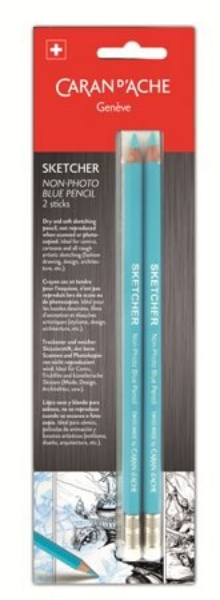 Picture of Caran d'Ache Sketcher Non-Photo Blue Pencil - Pack of 2