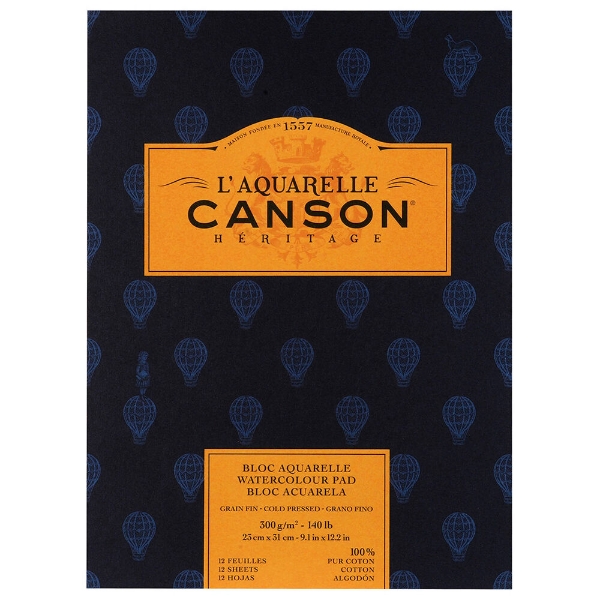 Picture of Canson L'Aquarelle Heritage Pad WC 300 gsm CP  23x31                                                                                                                                                                                                                                                                                                                           
