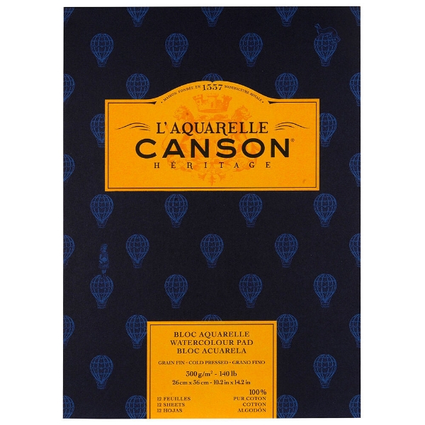 Picture of Canson L'Aquarelle Heritage Pad WC 300 gsm CP  26x36                                                                                                                                                                                                                                                                                                                           
