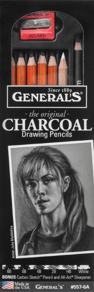Picture of General's The Original Charcoal Drawing Pencils 6 Assorted Degrees - Pack of 8
